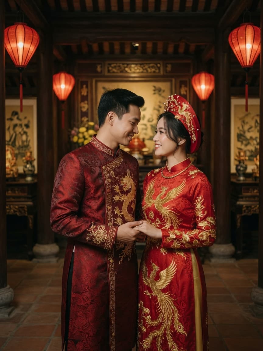 Mẫu thiệp cưới Long Phụng